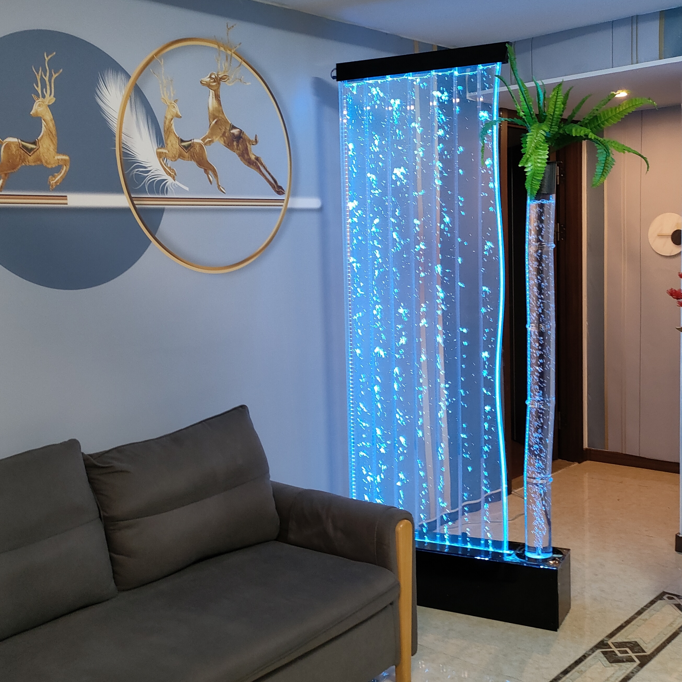 椰树款 水幕隔断  流水屏风简约工艺时尚