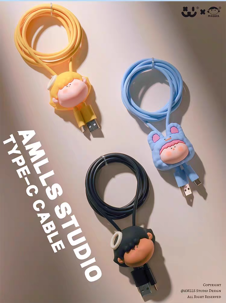 【拆盒】阿玛莉莉丝系列充电数据线-洞洞鞋花二合一潮流盲盒手办