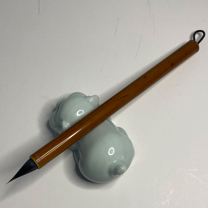 [泽宸笔庄] 出锋2.4cm 古法鸡巨 缠纸纯紫毫狼羊黑兼小楷抄经临摹
