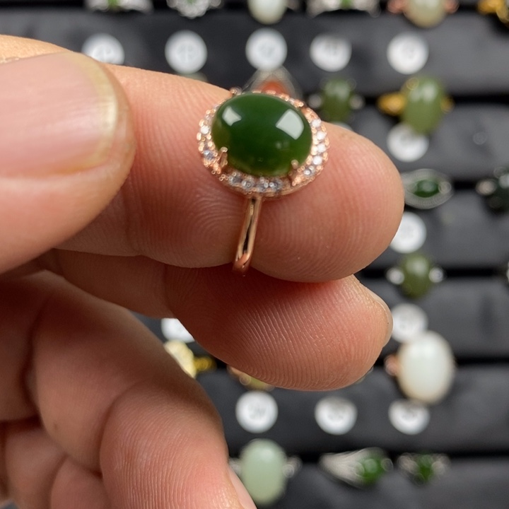 和田玉（碧玉）戒指合金