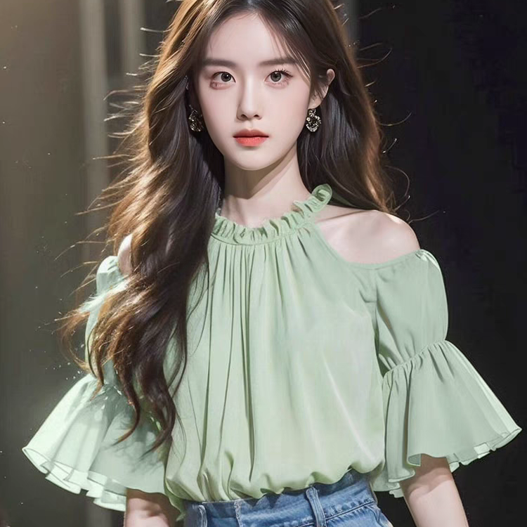 衬衣女2024新款爆款薄荷绿时尚洋气高级感独特漂亮设计感小众上衣