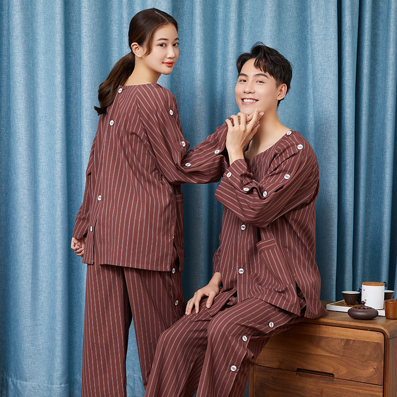 大码汗蒸服女贡麻长款前后开袖开裤开套装男款浴衣大码足疗采耳服