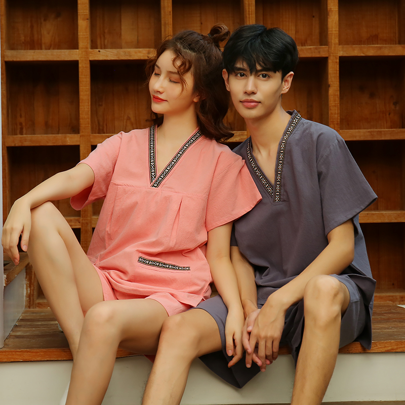 新款汗蒸服桑拿服家居服睡衣洗浴中心汗蒸服美容中心足疗情侣睡衣