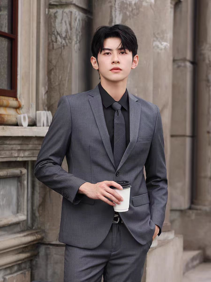 B01-200孤品西服男外套修身休闲商务正装职业韩款青年伴郎西装