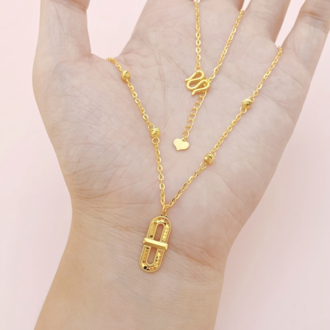 足金鱼鳞几何套链6.41克