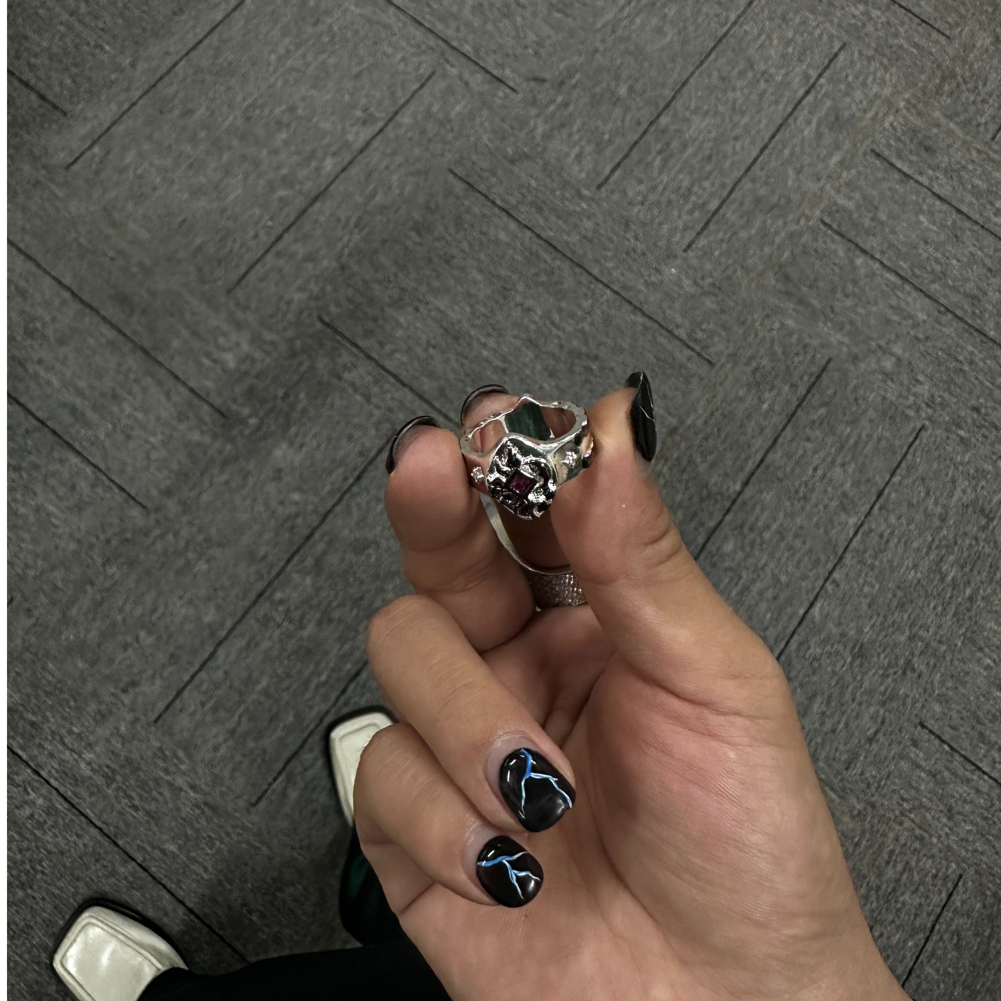 合金戒指 【涅槃重生黑武士戒指】国潮风发字嘻哈潮人街头