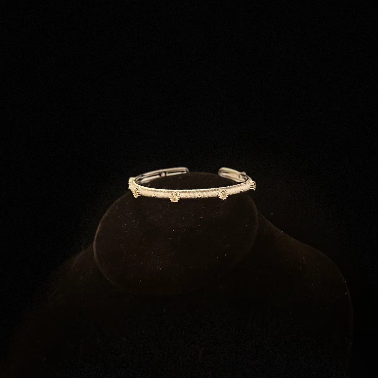 合金手镯 【小提银色手镯】国潮风发字嘻哈潮人街头网红