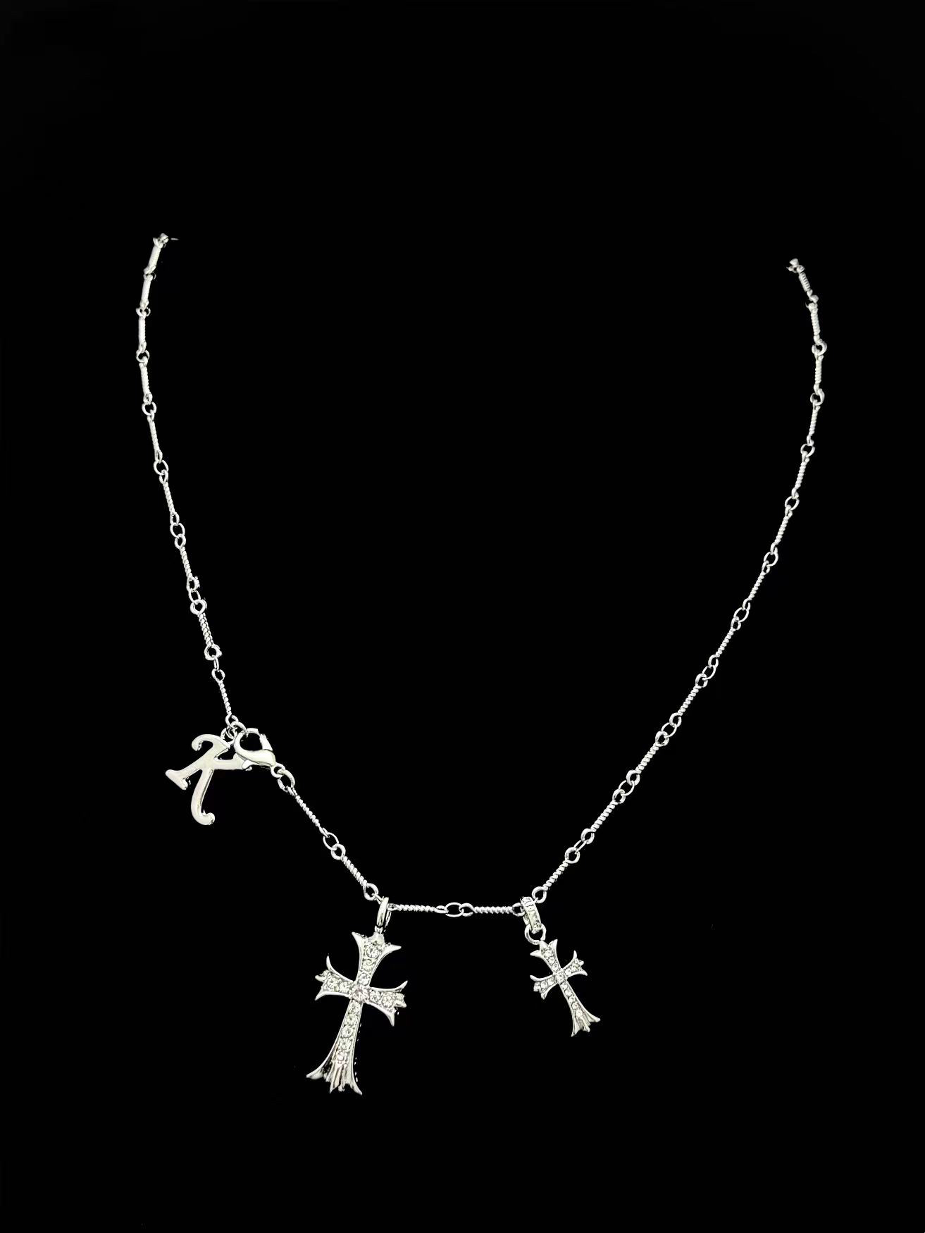 合金项链 【经典款十字项链】国潮风发字嘻哈潮人街头