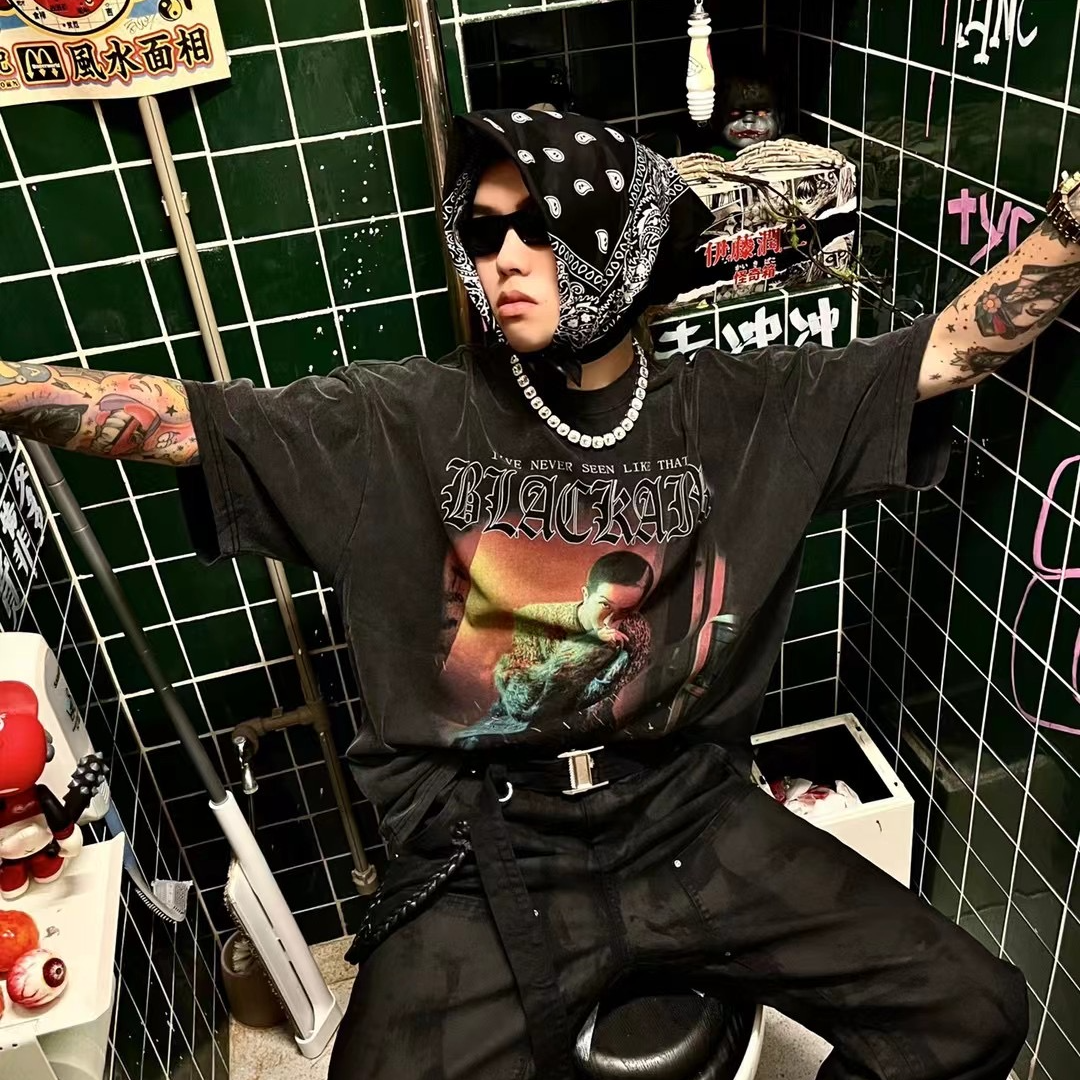 合金项链 【包】冰糖国潮风发字嘻哈潮人街头网红满钻百搭项链