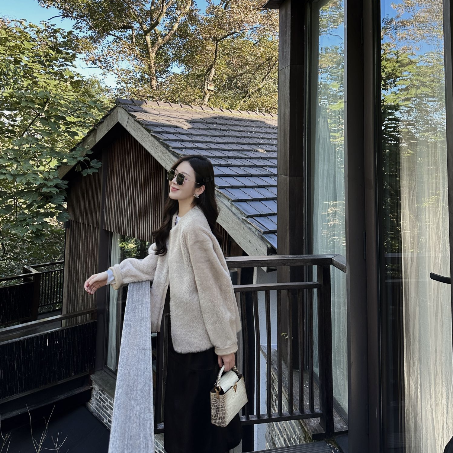 syna 北海道初雪 高定羊皮革皮毛外套