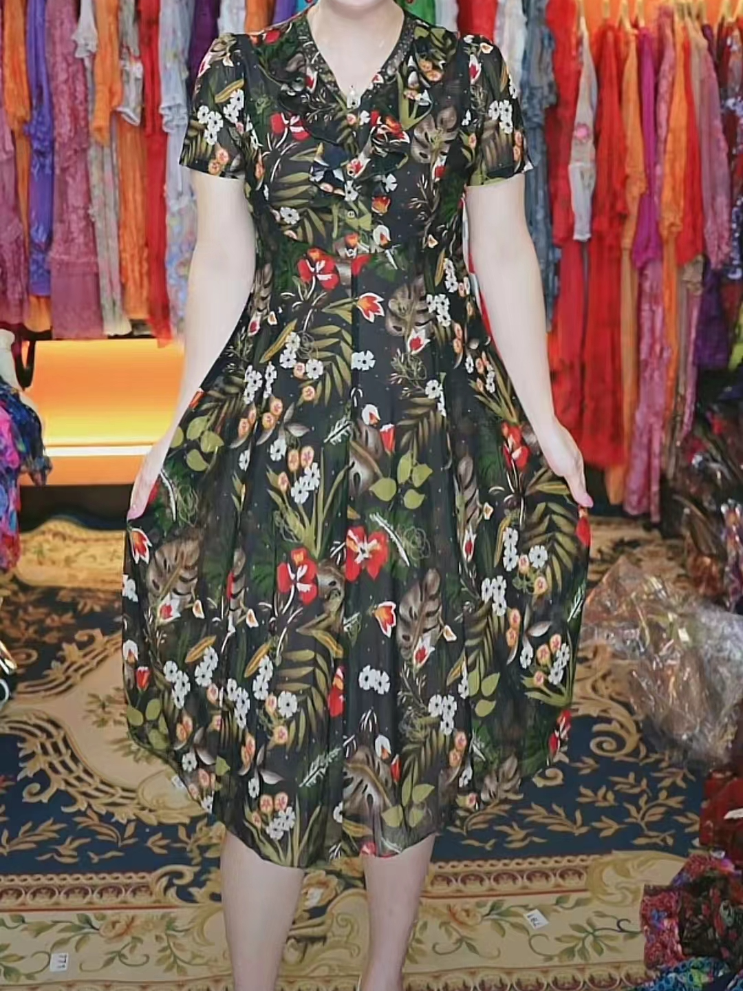 【二姐潮牌】品牌 台湾纱 连衣裙 21336