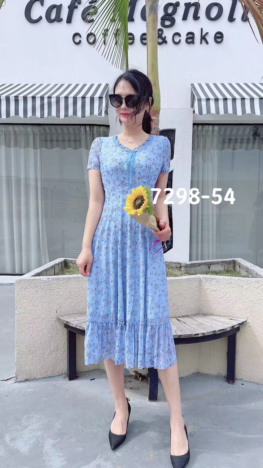 【二姐潮牌】品牌 台湾纱 连衣裙 7298-54