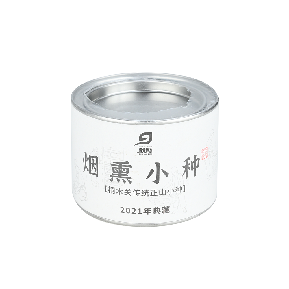 2021年烟熏小种桐木关古法烟熏传统工艺散茶花果香红茶罐装50克