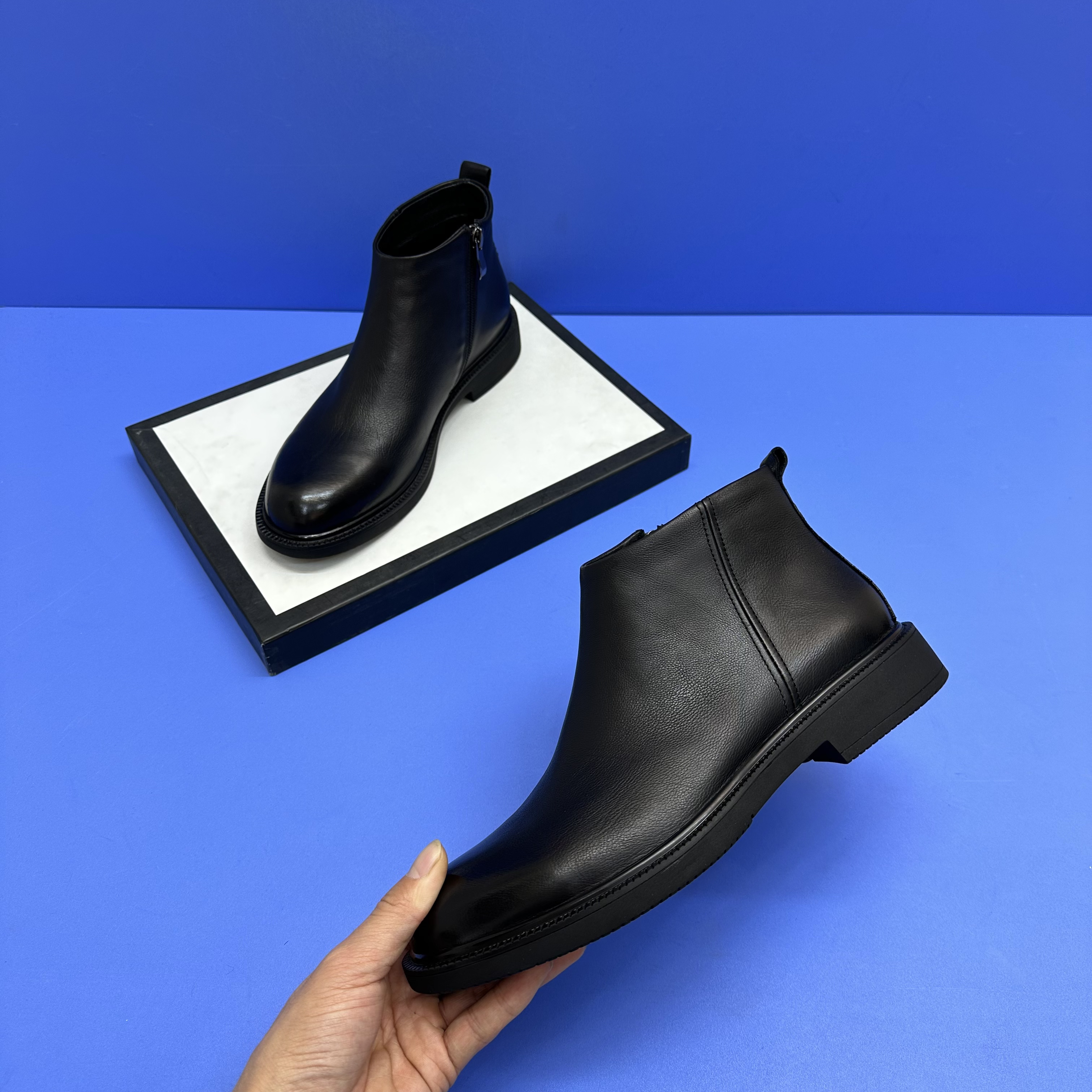 切尔西加绒男靴尺码偏大比运动鞋减小一码拍靴子舒适百搭休闲男鞋