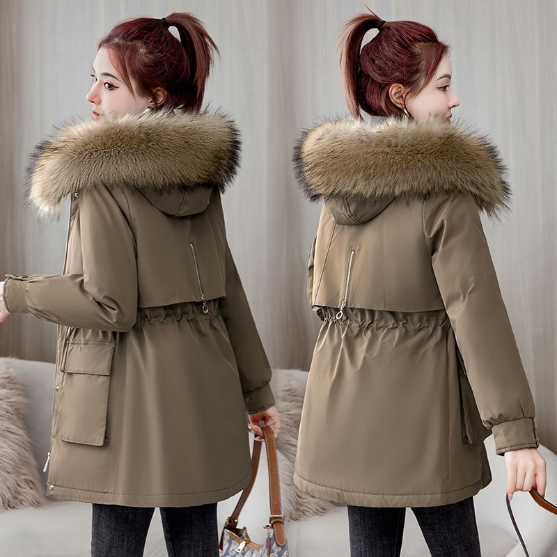 内胆可拆卸派克服女中长款一衣三穿棉服2023新款棉衣加厚冬季外套