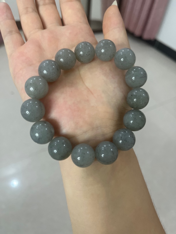 和田玉青花圆珠手串