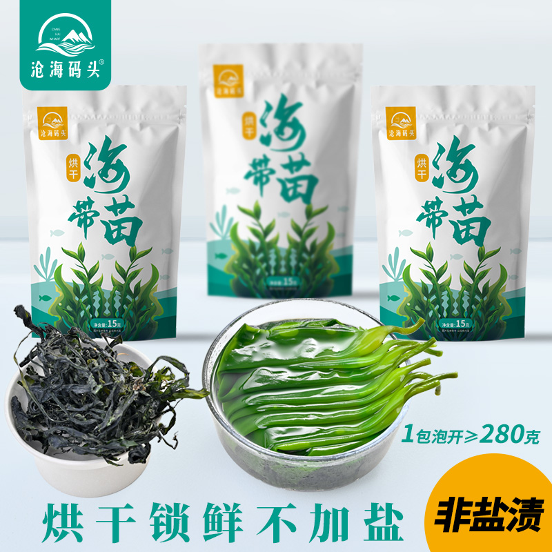 沧海码头非盐渍干净无沙烘干海带苗高倍泡发火锅煲汤小海带嫩苗