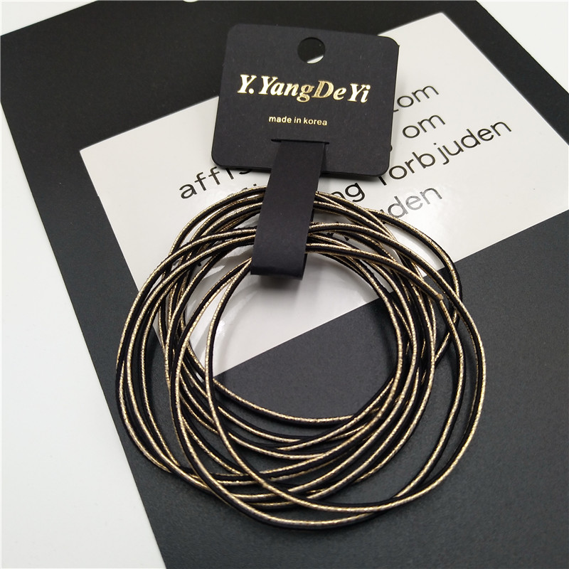 包邮10根打底皮筋基础款金丝细发圈发绳黑色扎头绳高弹力结实耐用