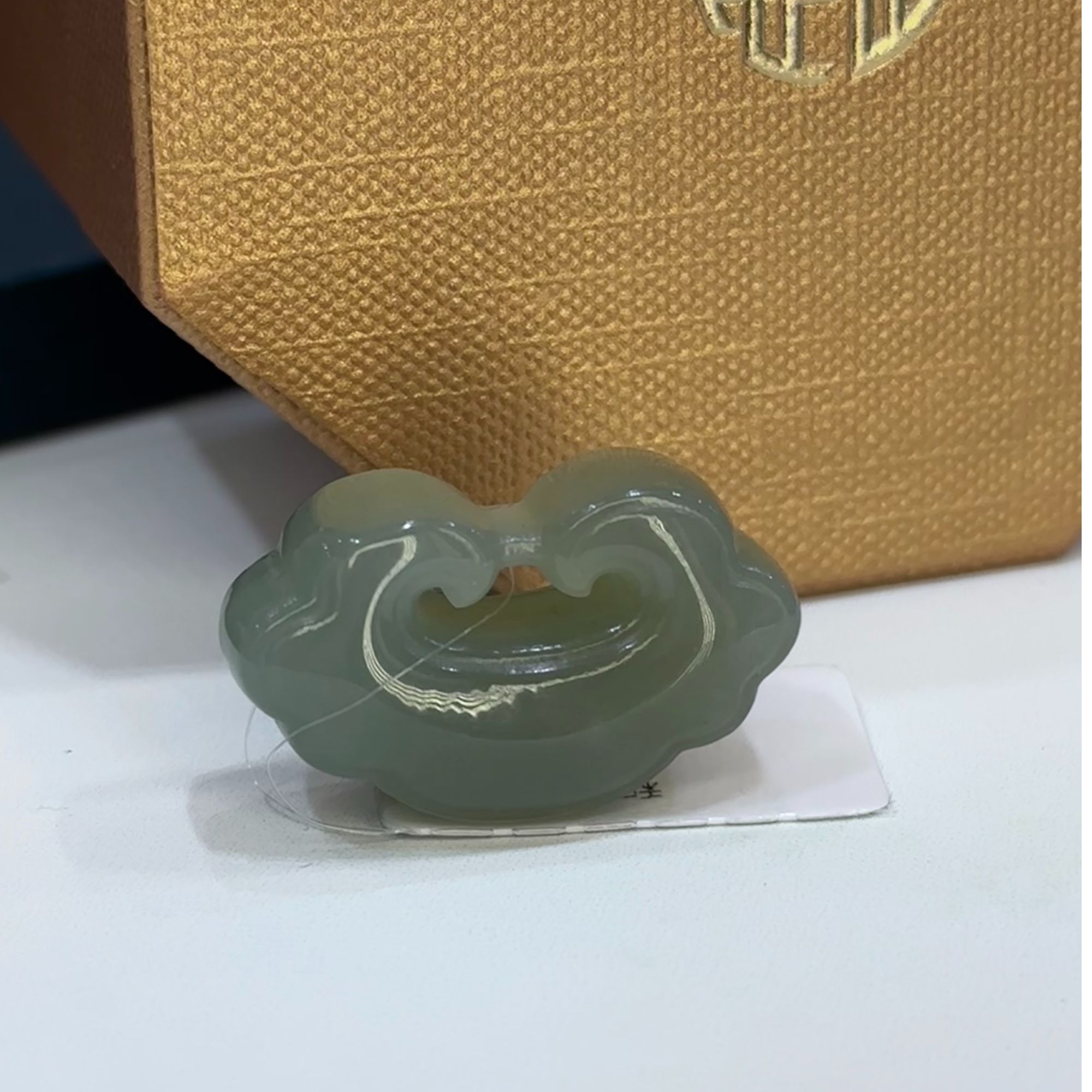 和田玉如意小挂坠 手工编织祥云锁项坠