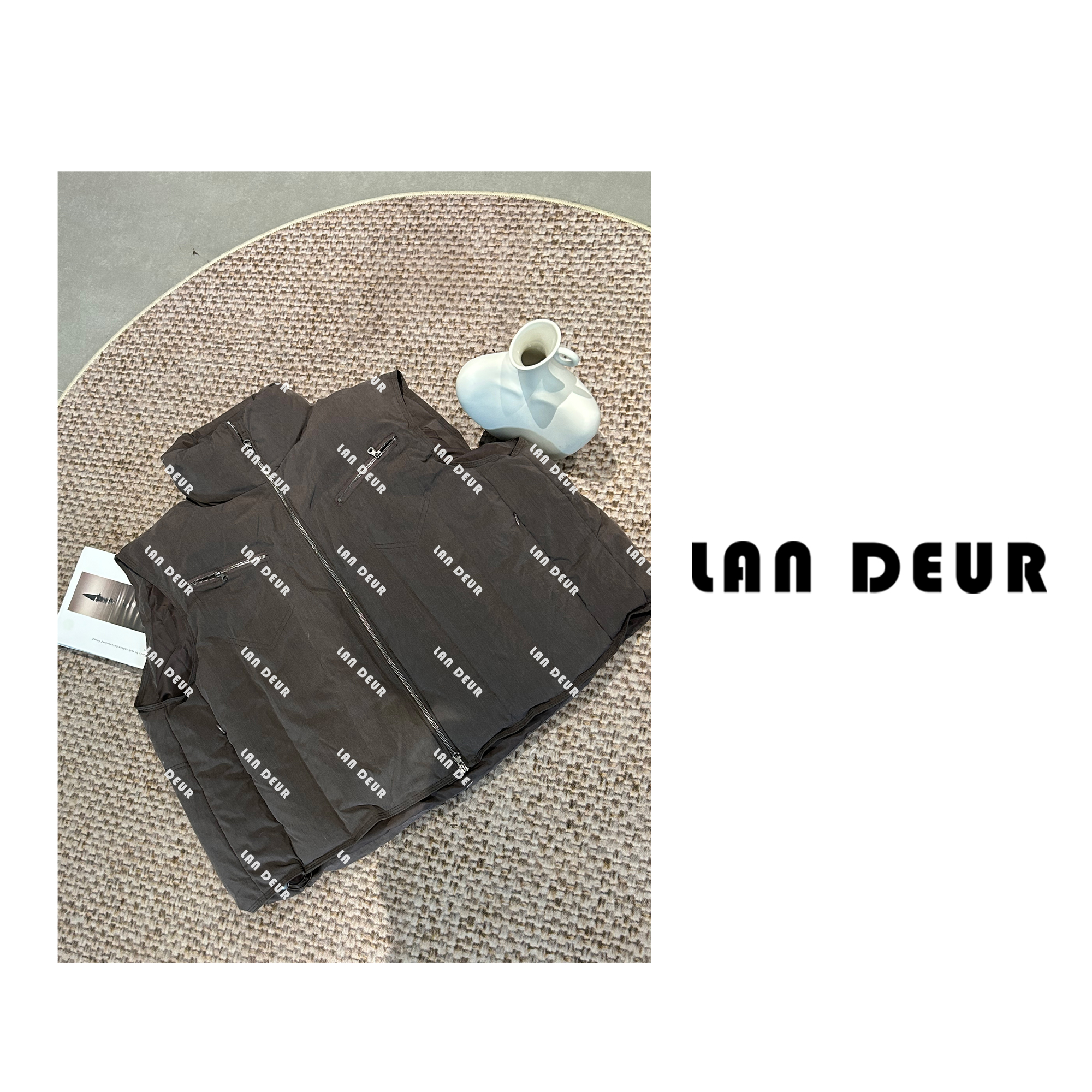 JIUJIU【落日伴微风】通勤百搭简约秋冬厚款马甲1205-10485