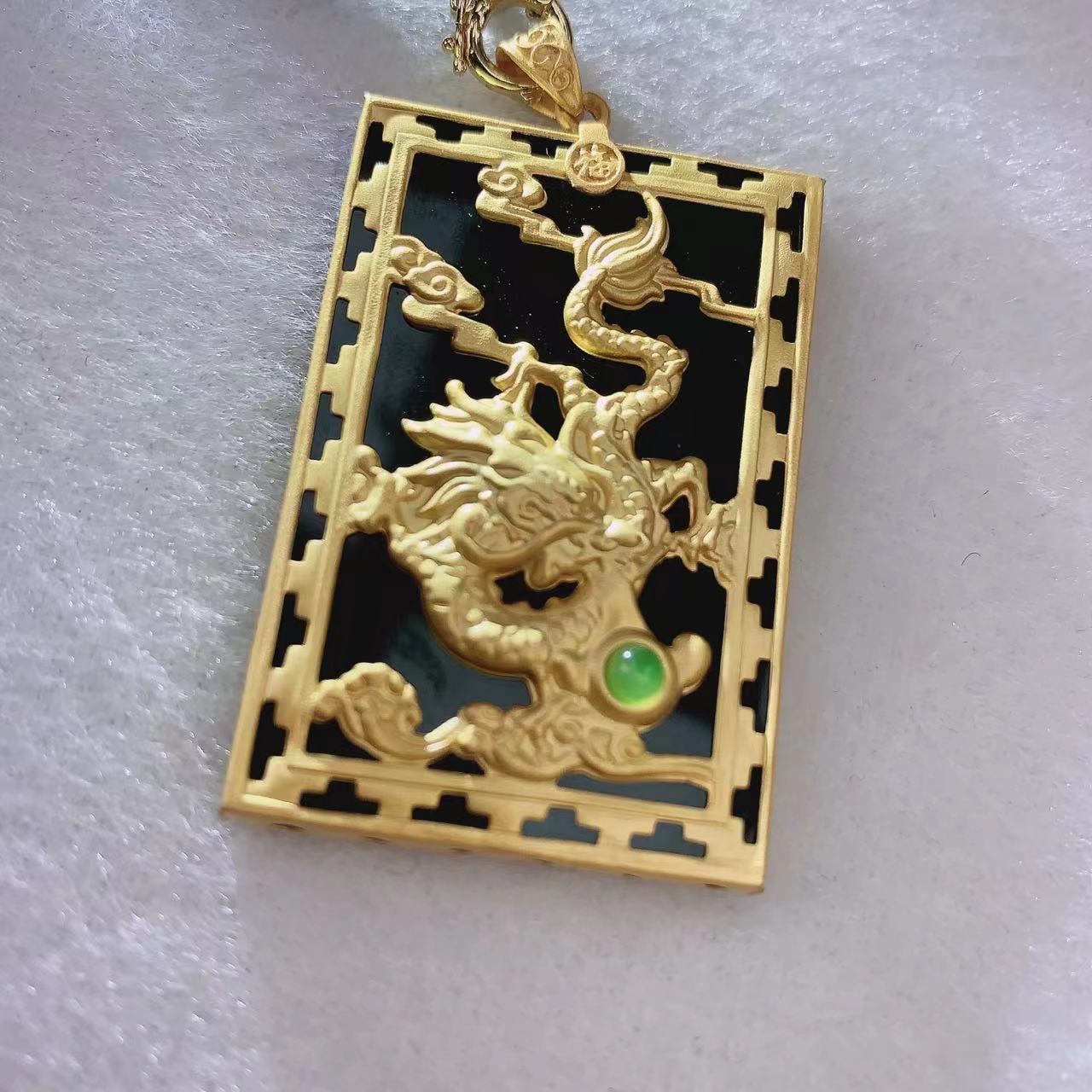 天然和田玉大气龙牌吊坠（带证书+多样性发货发其一）
