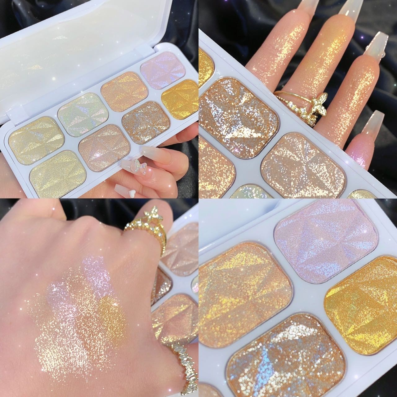8色钻石流金星河高光眼影提亮脸部神仙爆闪高光粉眼影盘亮晶晶