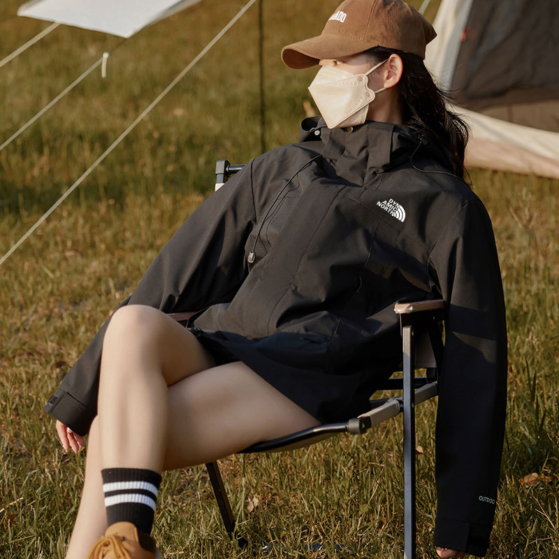 DYNAMIC NORTH/动感北面冲锋衣加绒款户外登山服男女连帽秋冬外套