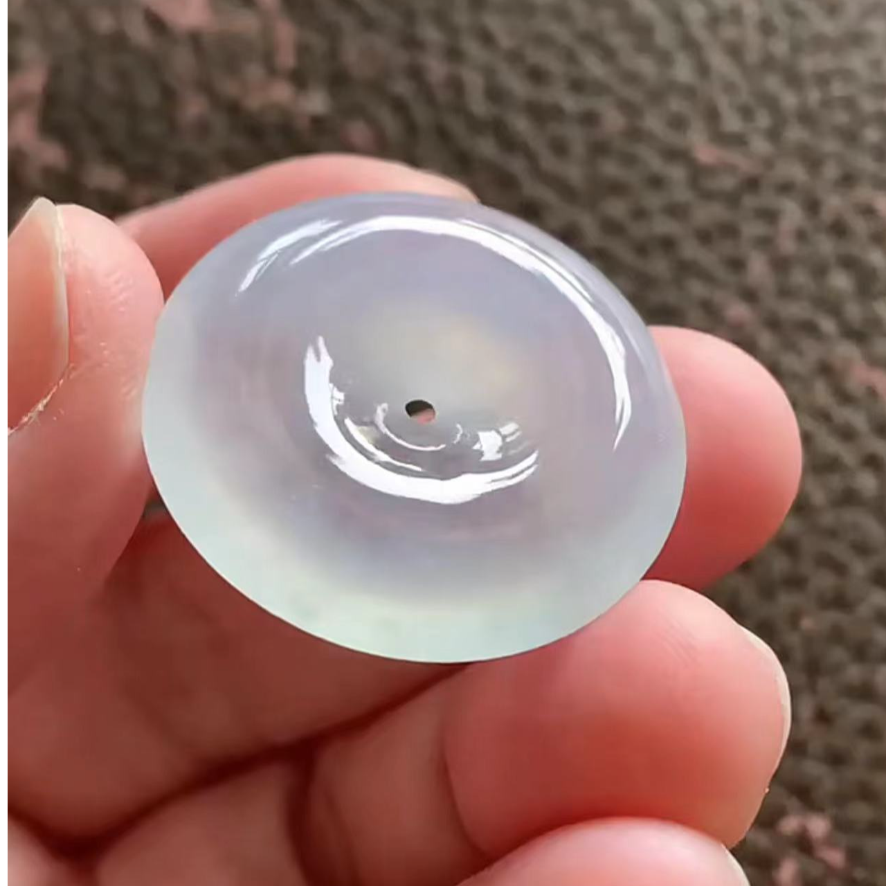 天然玛瑙玉髓冰透平安扣