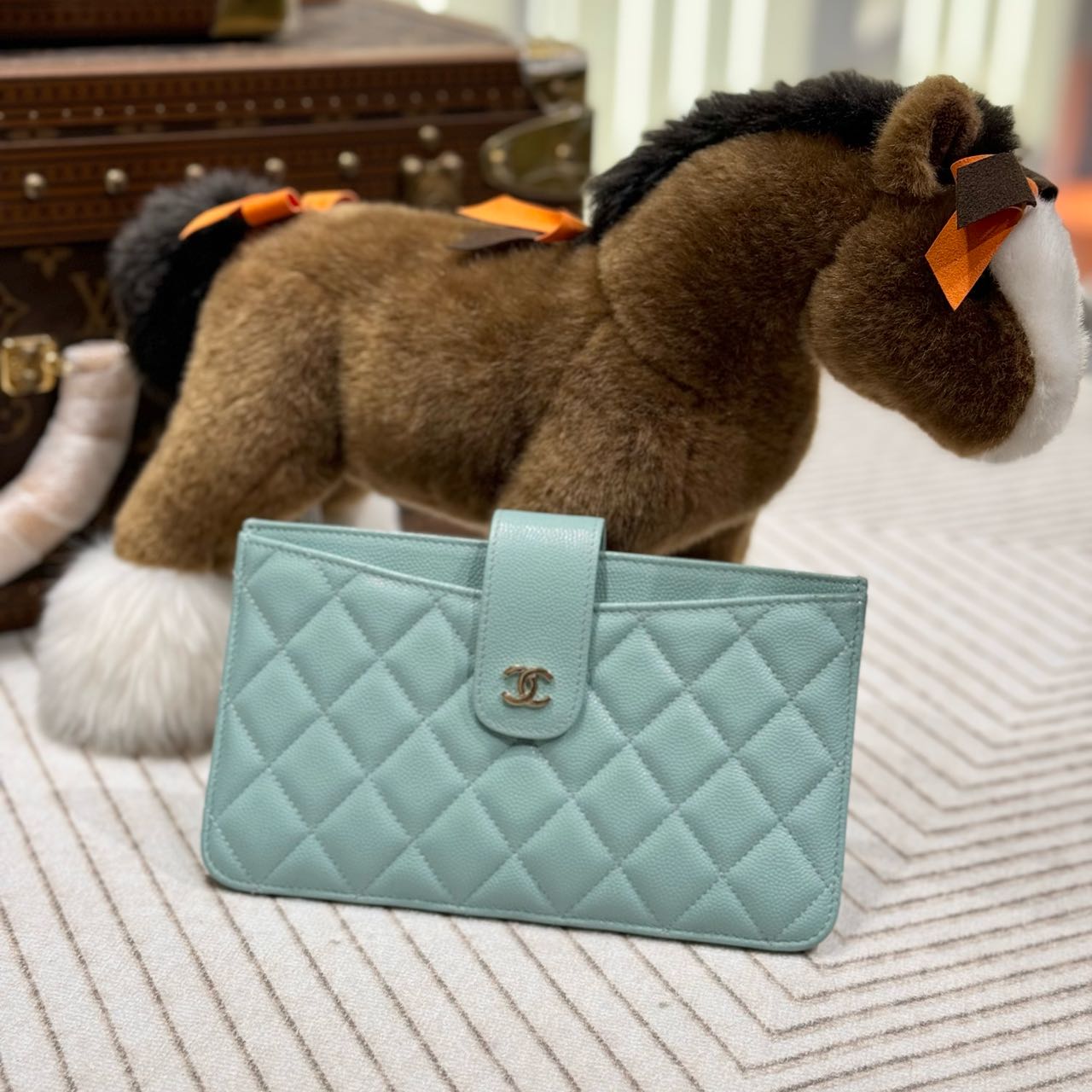 99新 Chanel/香奈儿 昊哥/Chanel蓝色钱包