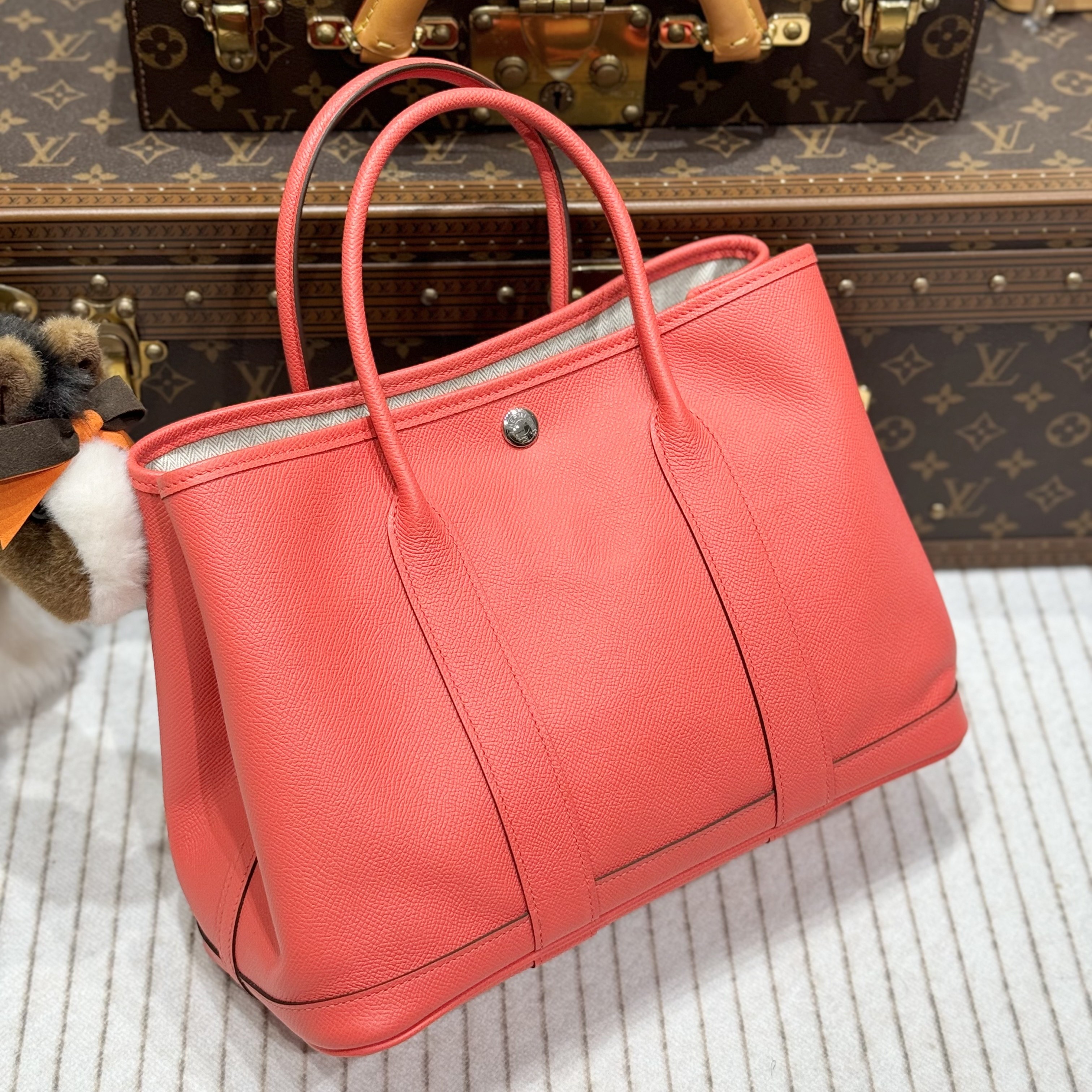 99新 Hermes/爱马仕 lina/爱马仕斋普尔粉花园30包