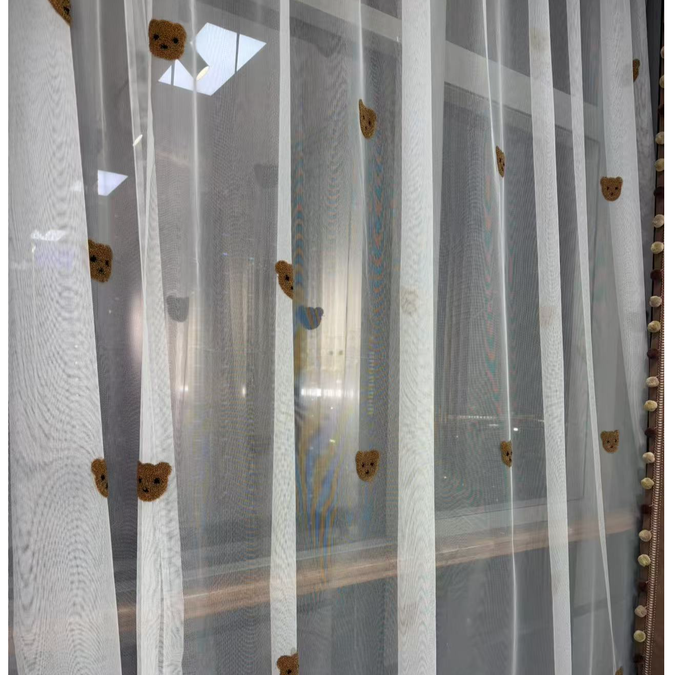 美拉德色系刺绣小熊纱