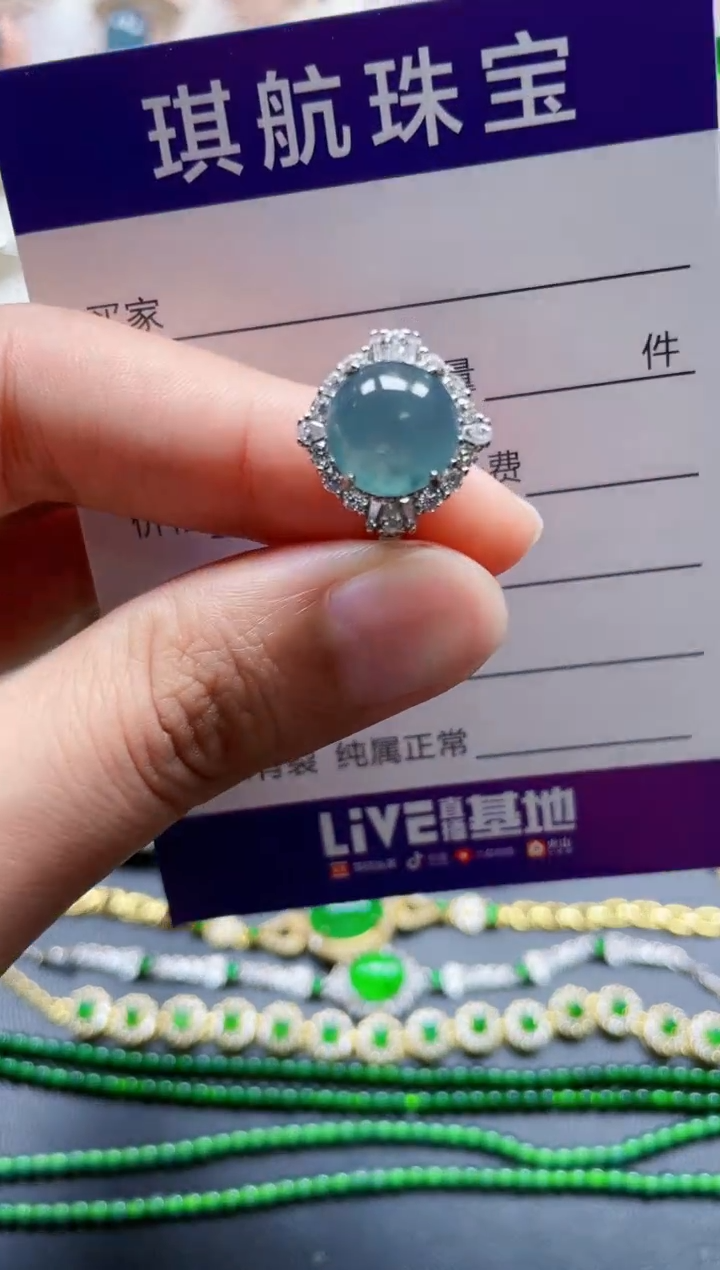 【闪购商品】翡翠戒指银S925镶嵌386