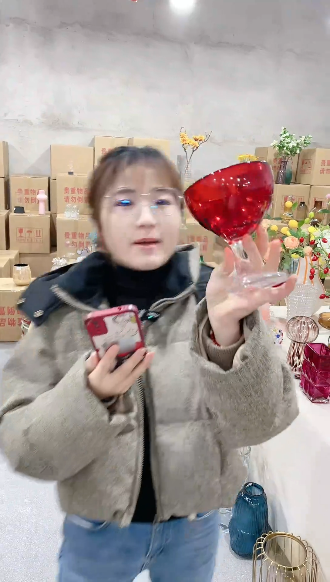 【闪购商品】红色高脚杯