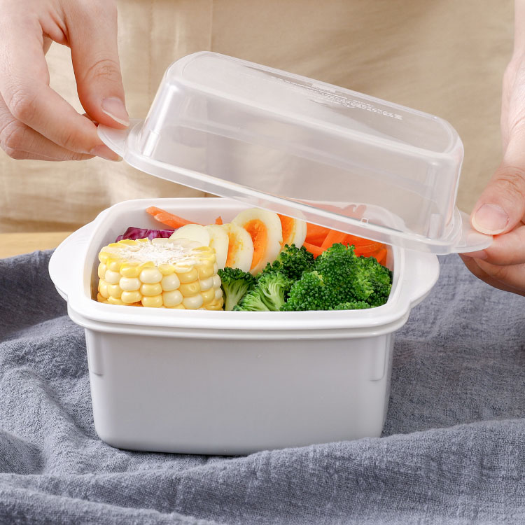 日本进口微波炉专用蒸饭盒加热碗带盖水蒸锅蒸盘家用蒸笼器皿容器