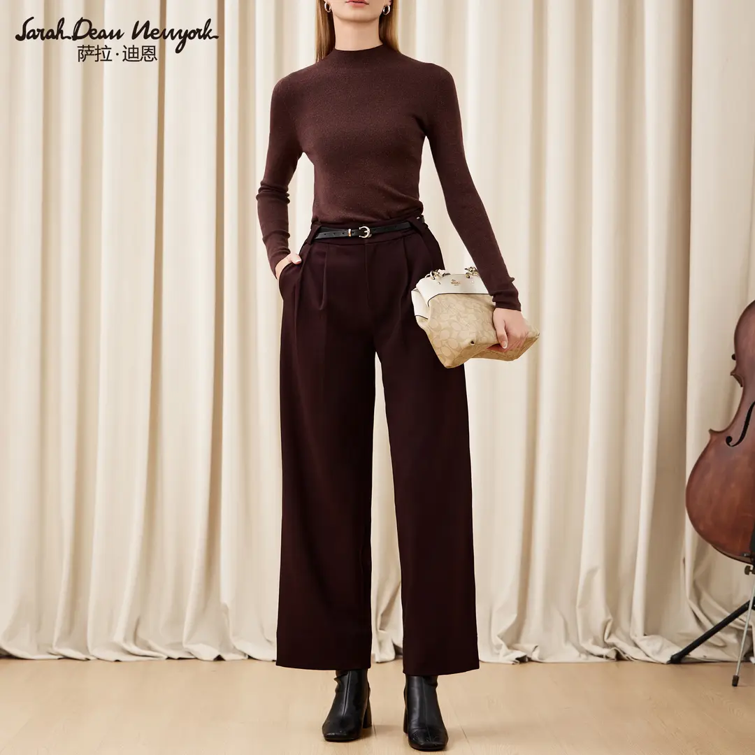 【萨拉迪恩】 直筒女休闲百搭长裤子时尚气质