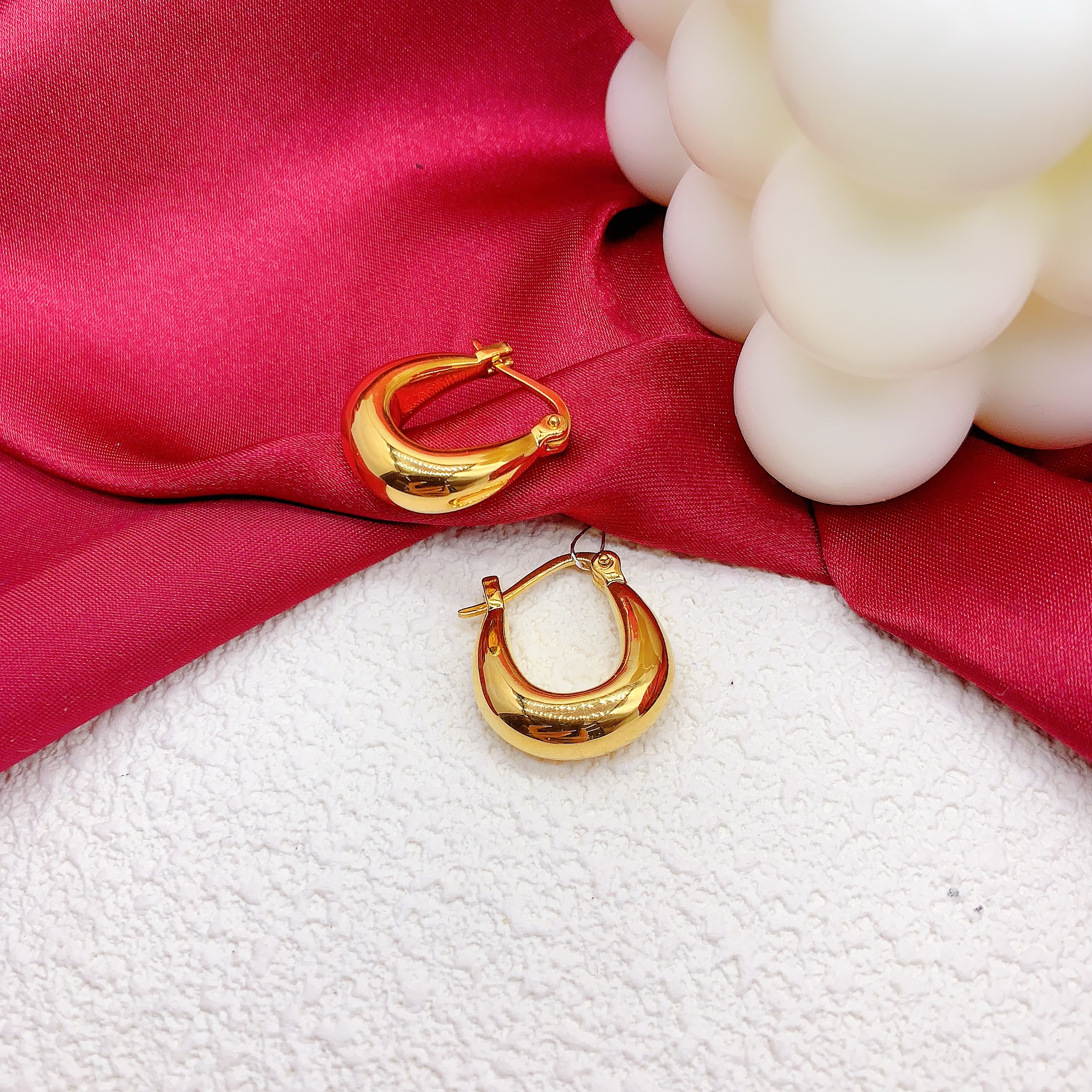 【木韵阁】足金999 5D黄金光面耳扣U字时尚黄金时尚 3.51