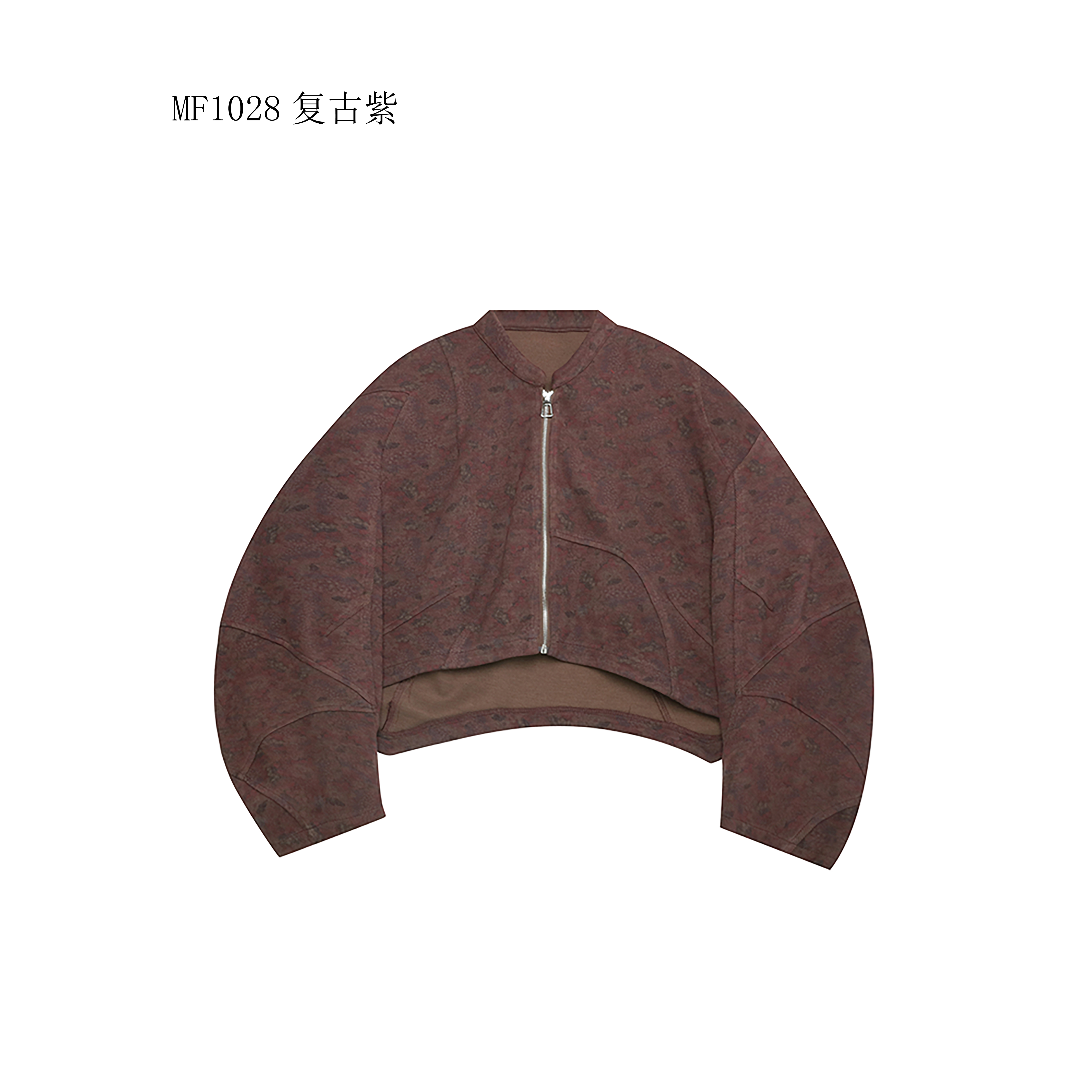 【麻訪家】MF1028复古紫文艺复古印花宽松休闲百搭外套