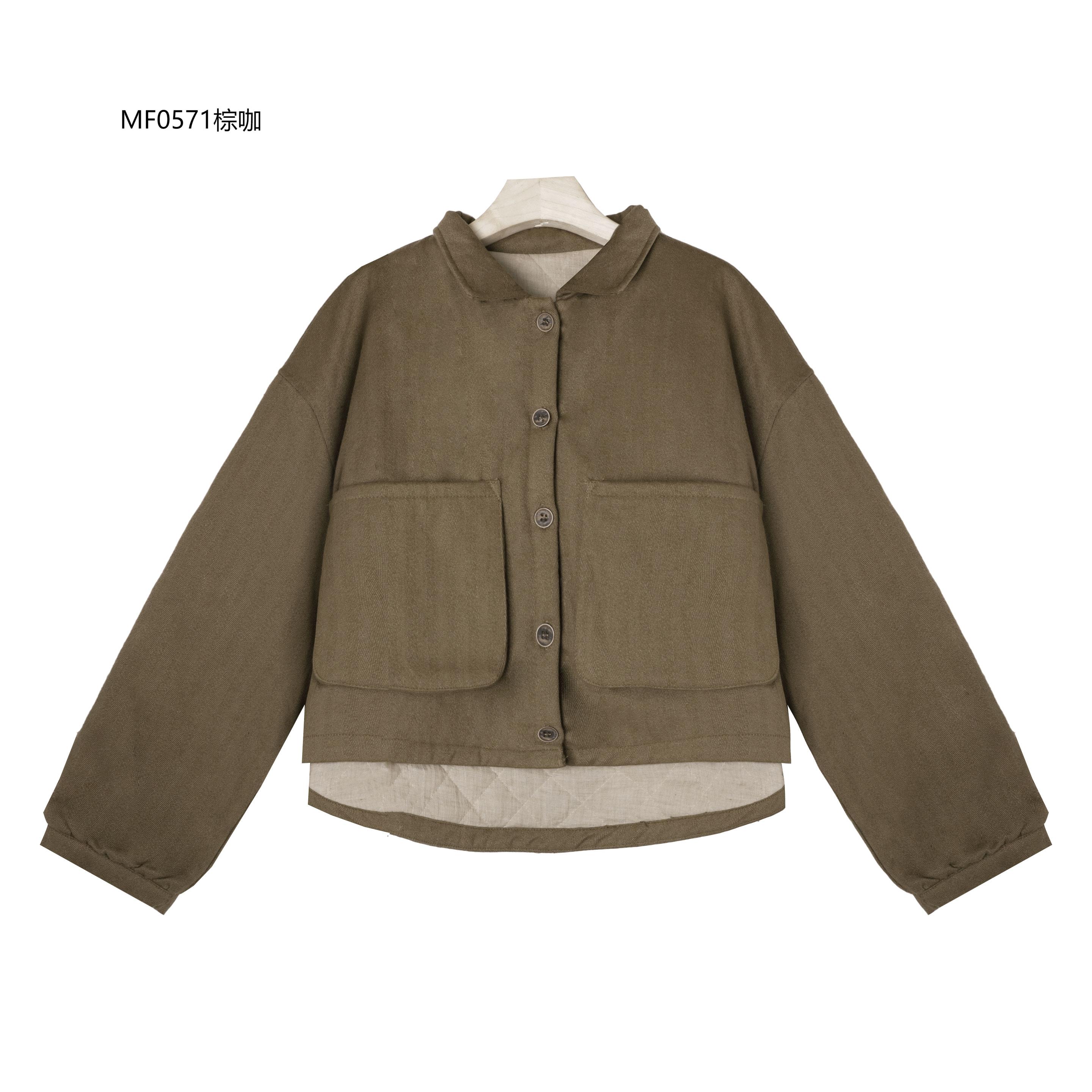 【麻訪家】MF0571棕咖文艺复古宽松休闲百搭加厚棉麻外套