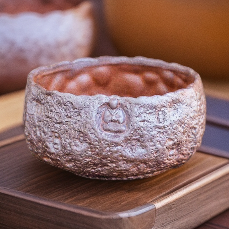 （素）敦煌茶缸茶洗 粗陶原矿老岩泥建水茶渣缸陶瓷大容量水盂家用