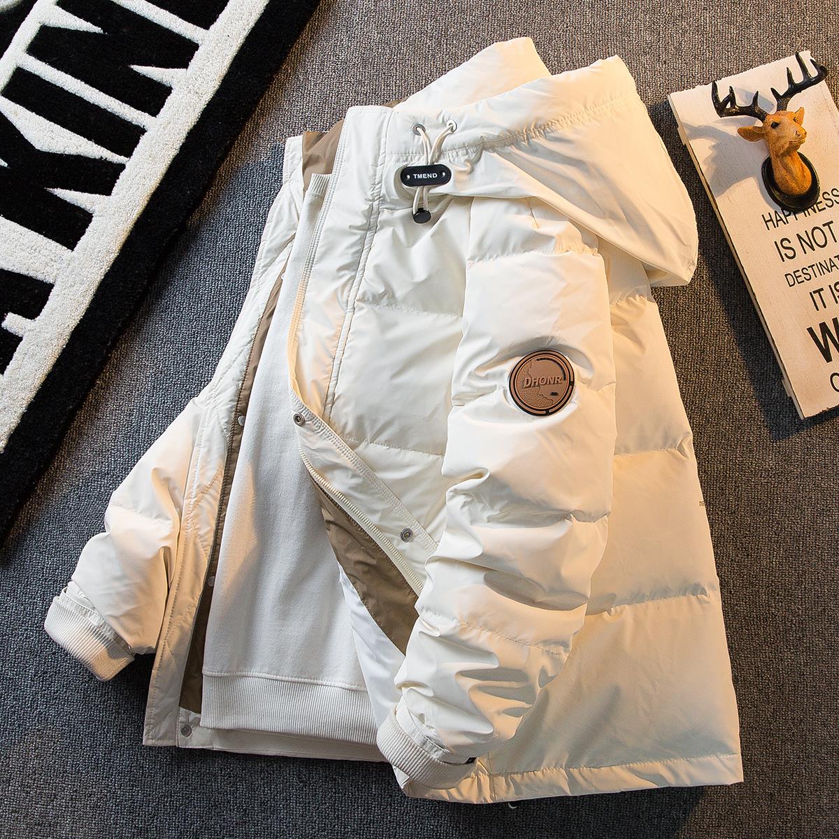 波司登高端车标贴工装羽绒服外套男冬季轻薄蓬松面包服保暖派