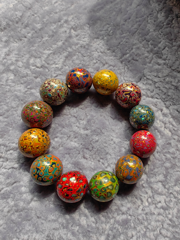 千层犀皮工艺大漆手串1.8尺寸