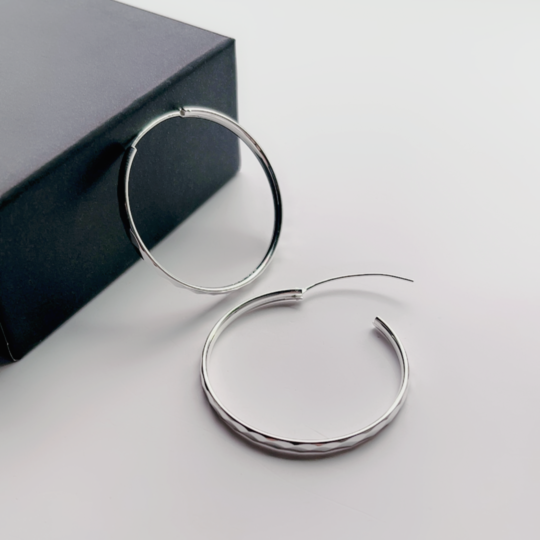 足银耳饰 车花大耳圈礼物大圈圈大耳环个性轻奢气质高级感推荐