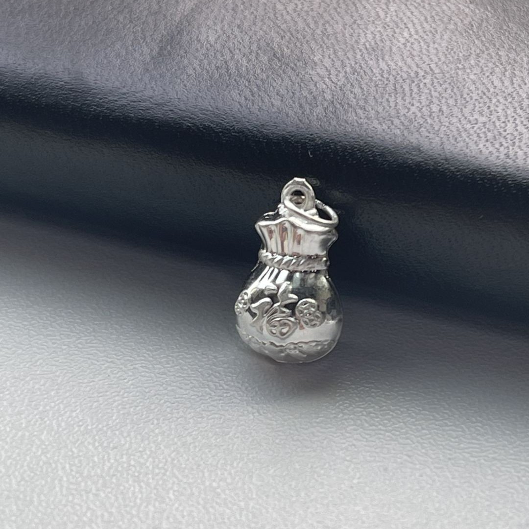 吊坠足银 吊坠足银足银福字福袋钱袋子银饰挂件空心礼物百手工搭