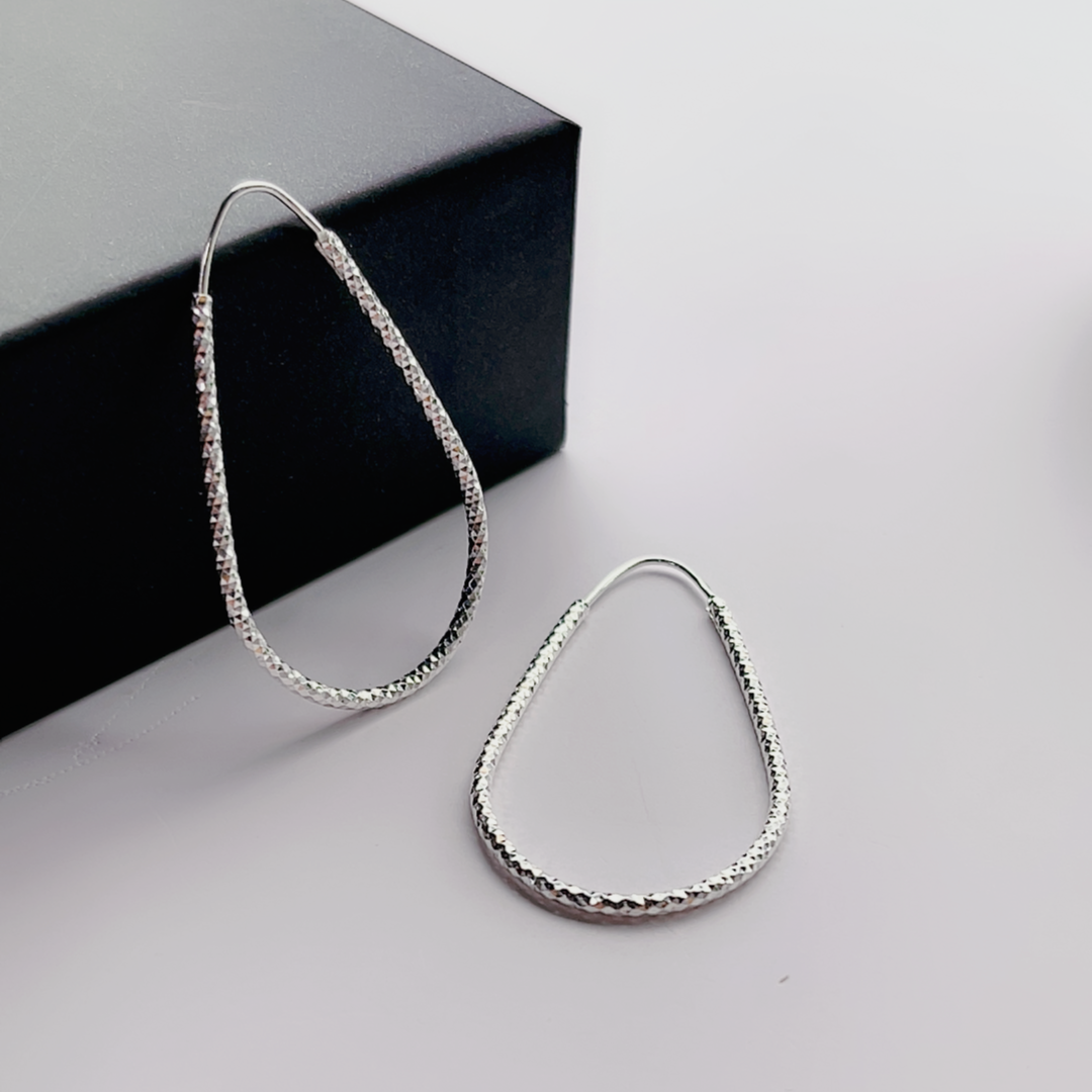 足银耳饰 几何椭圆大耳圈气质个性礼物耳环耳钉轻奢设