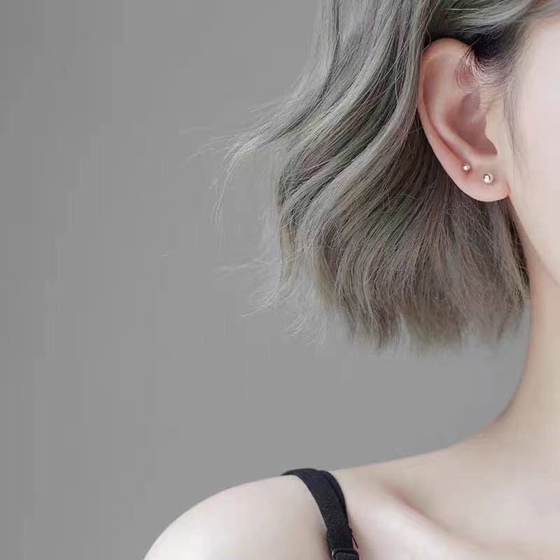 足银耳饰 豆豆耳钉简约小巧精致养耳洞防过敏学生韩版气质超小