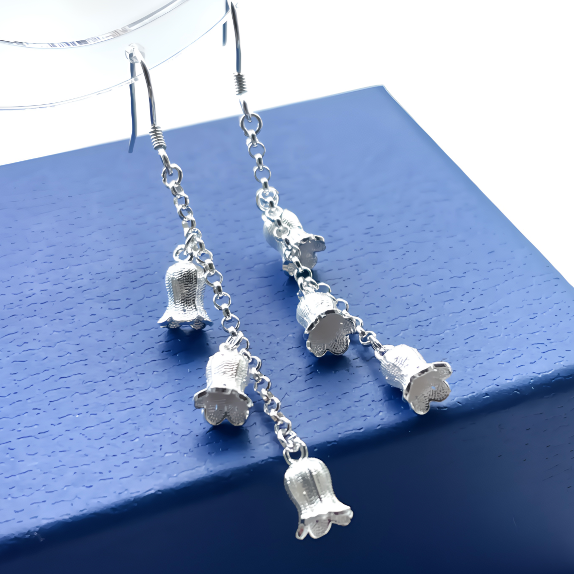 足银耳饰 三朵兰铃花流苏耳钩古风纯手工精美清新节日礼物轻奢女