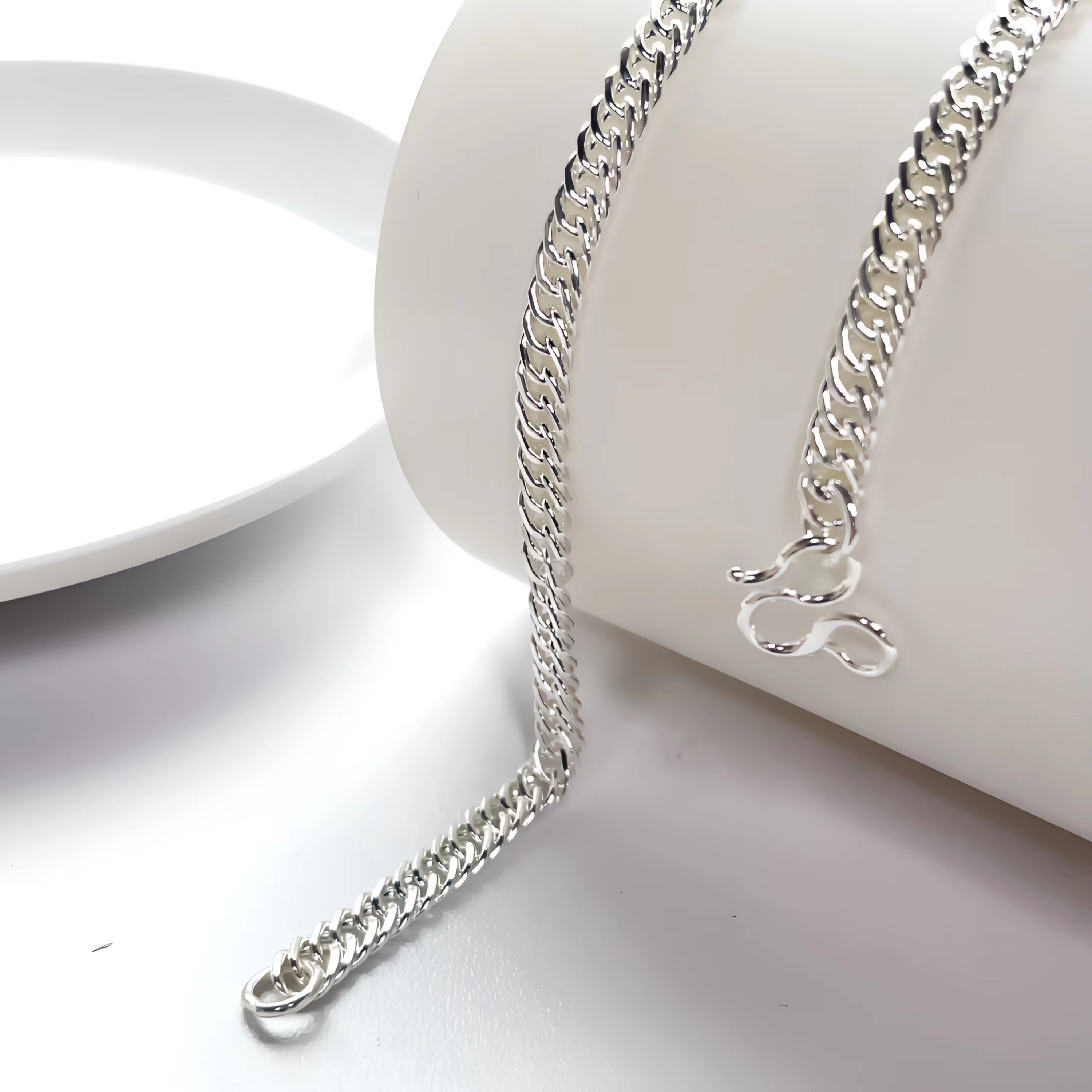 链子足银 马鞭链M扣项链百搭设计个性穿搭搭配银饰男女款轻奢时尚