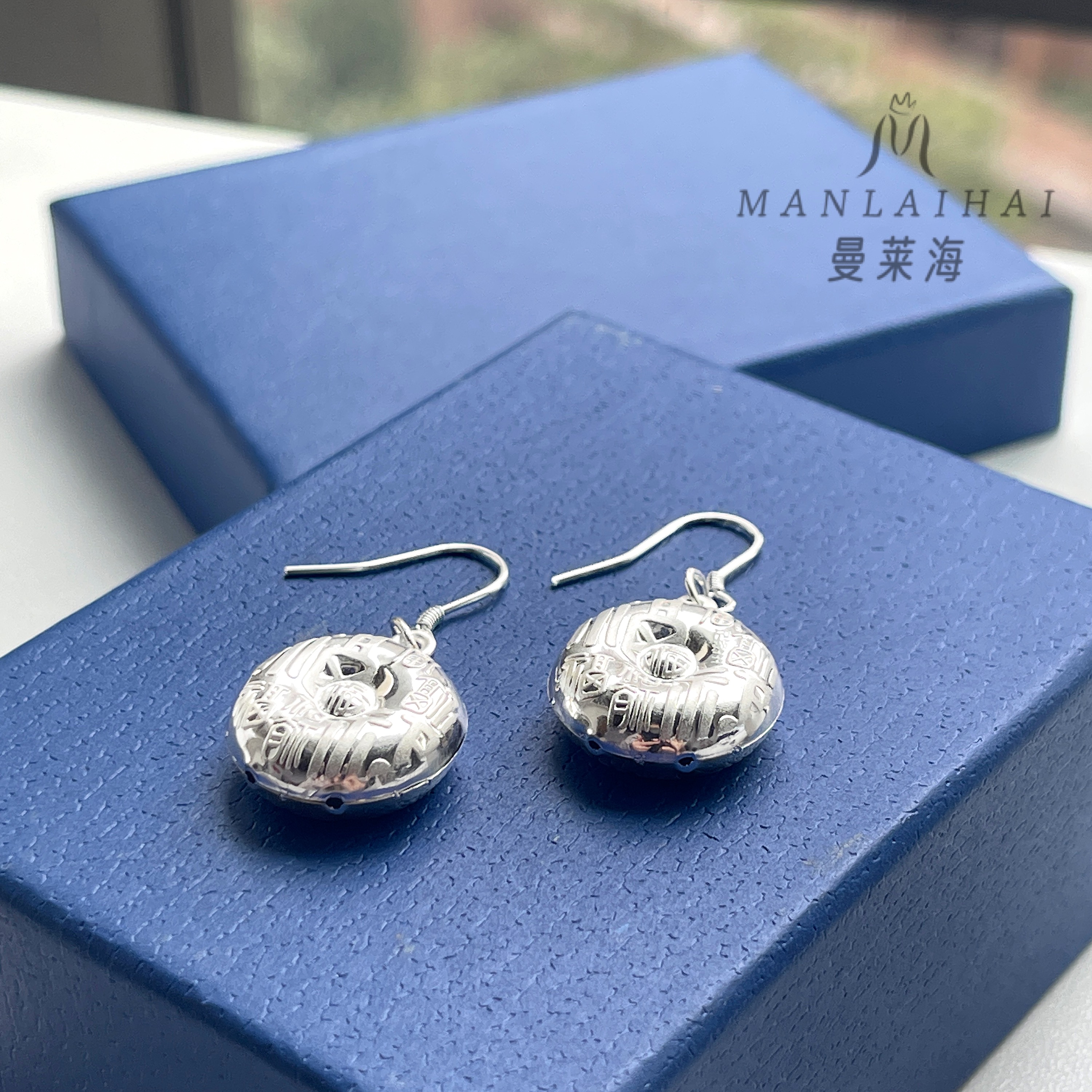 足银耳饰 平安扣耳钩礼物气质轻奢百搭耳吊个性设计感