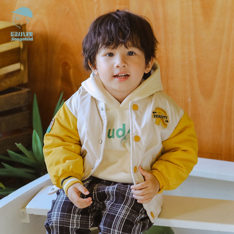 品牌男童加厚外套冬款新款儿童棒球服棉服宝宝棉衣XBW37652