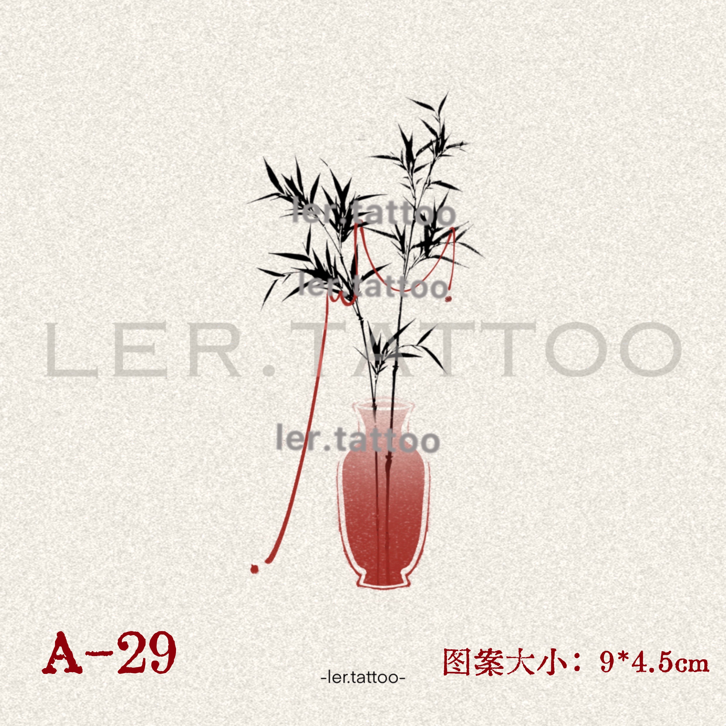 ler.tattoo｜新中式｜彩色纹身贴｜竹|5张包邮